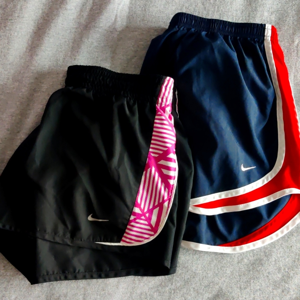 2 two Nike running shorts with liner